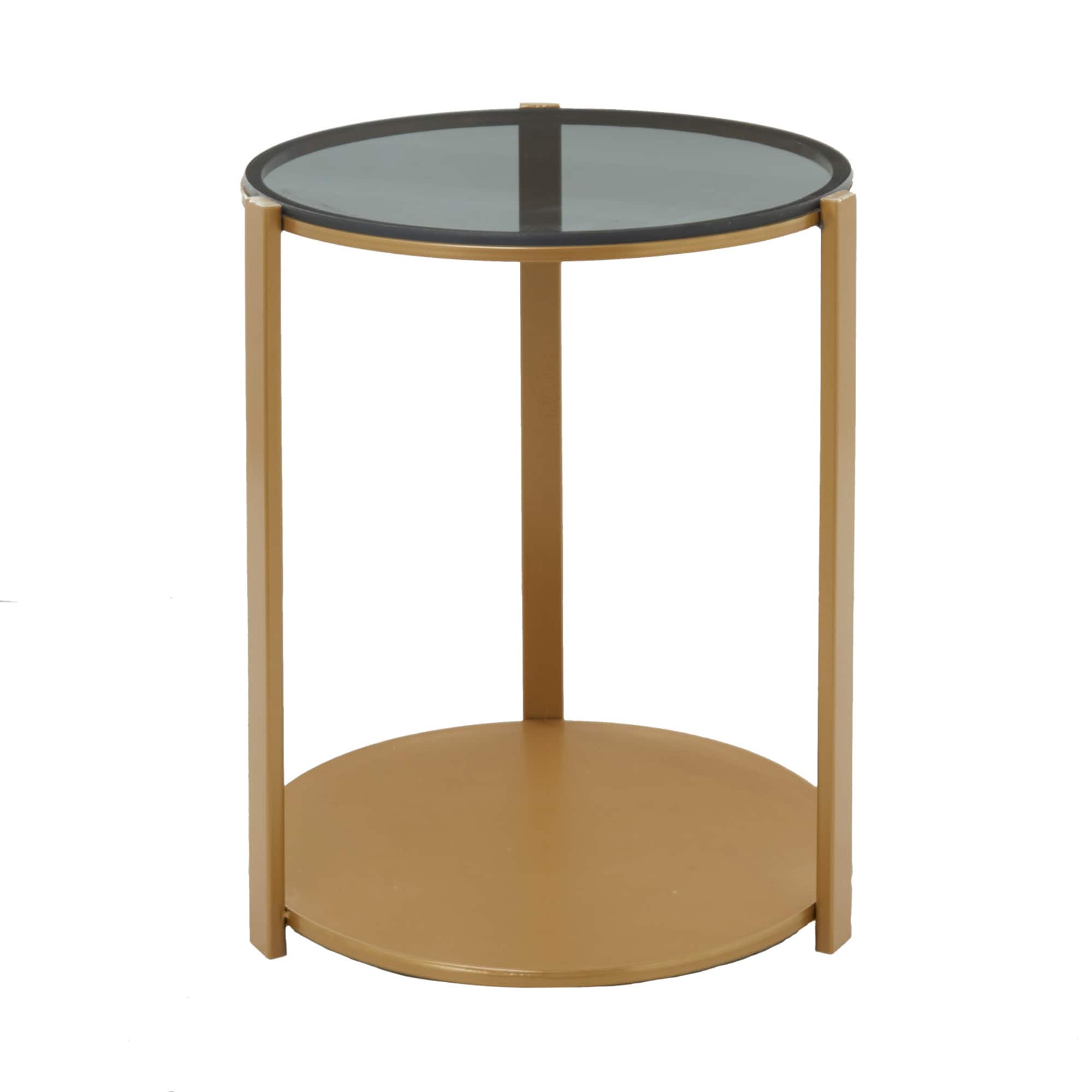 Bronze Metal Contemporary Accent Table, 20" x 17" x 17"